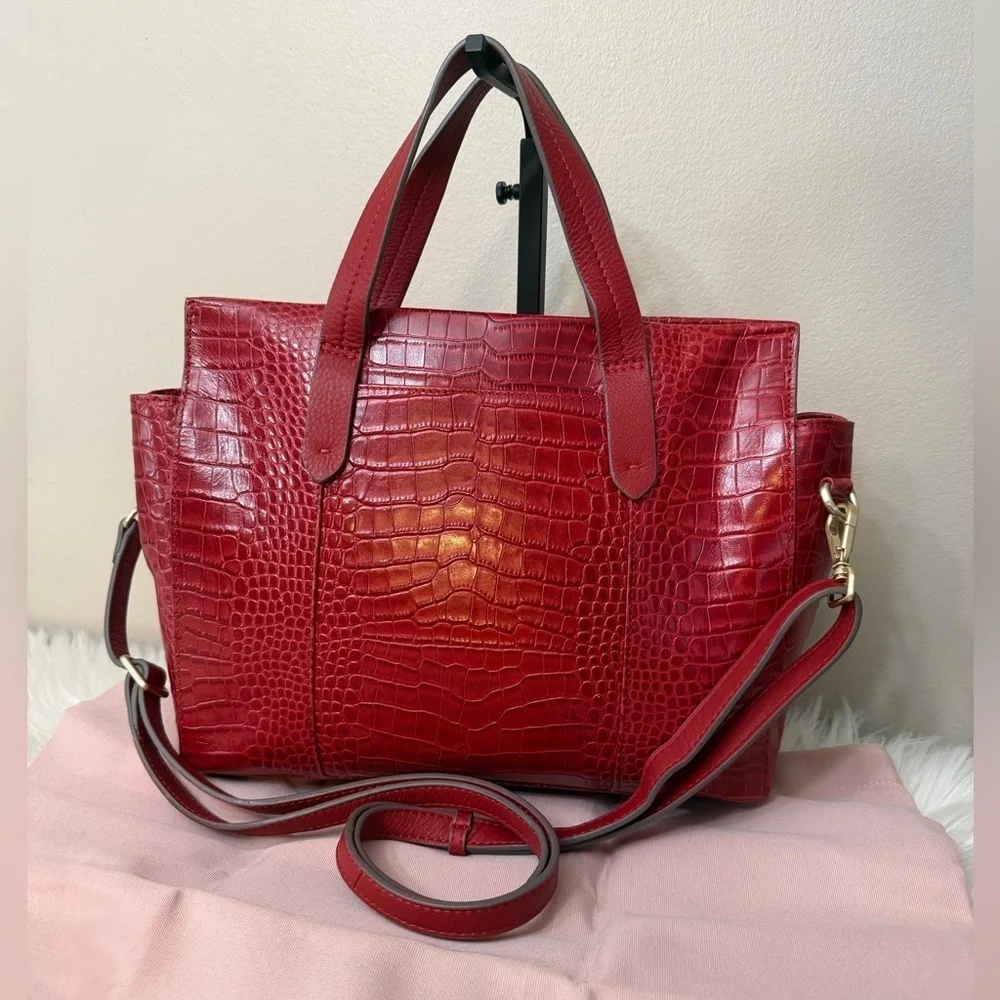RADLEY LONDON Red Croc-Embossed Tote